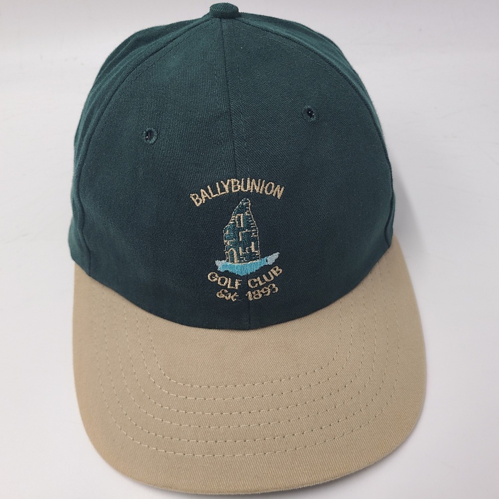 Vintage Ballybunion Golf Club Hat Adjustable Texace Green Beige Ireland 90s Men